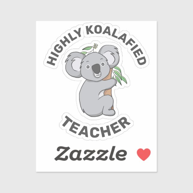 Koalafied Koala Qualified Teacher Contour Aufkleber (Blatt)