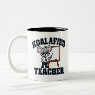 Koalafierter Lehrer Lustiger Erzieher Helfer Zitat Zweifarbige Tasse