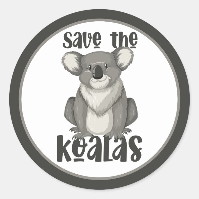 Koalas-Aufkleber gerettet Runder Aufkleber (Vorderseite)