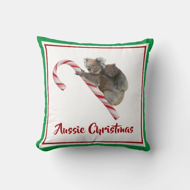 Koalas Candy Cane Down Under  Kissen (Vorderseite)
