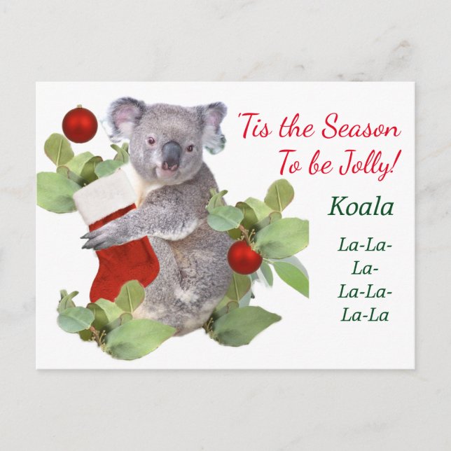 Koalas Christmas Postcard Postkarte (Vorderseite)