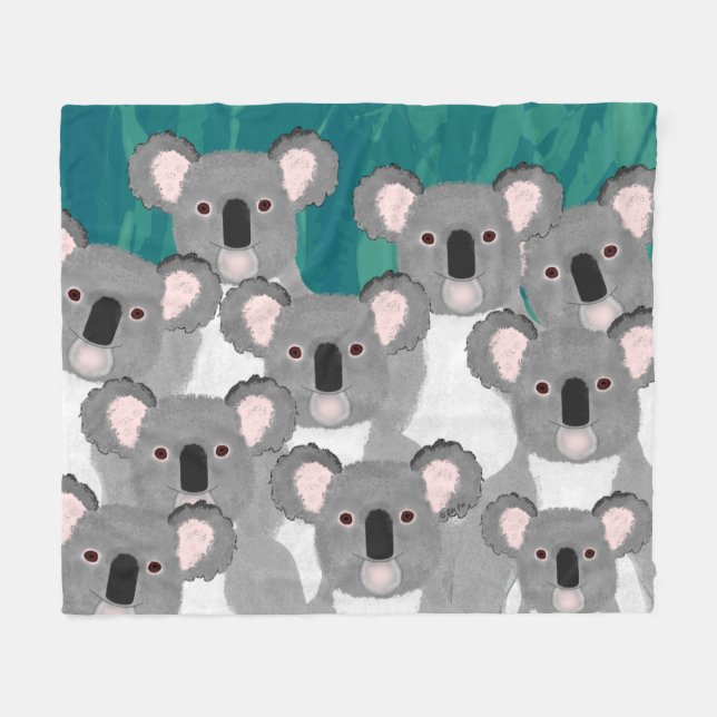 Koalas Fleece Blanket (Vorderseite (Horizontal))