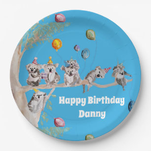 Koalas Koala Geburtstagsfeier Blaues Papierparty-T Pappteller
