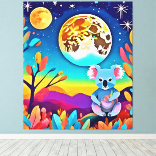 Koalas mondlische Nacht Leinwanddruck