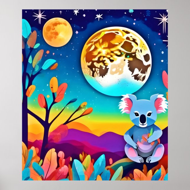 Koalas mondlische Nacht Poster (Vorne)