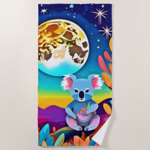 Koalas mondlische Nacht Strandtuch