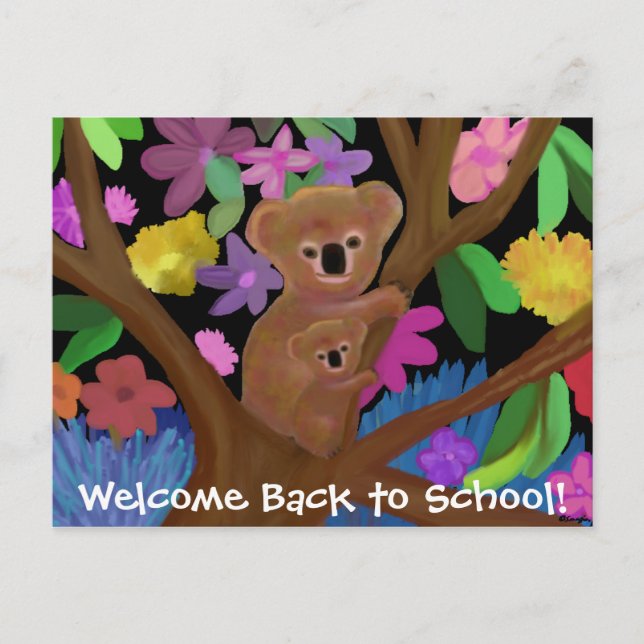 Koalas Willkommen zurück auf die Schulpostkarten Postkarte (Vorderseite)