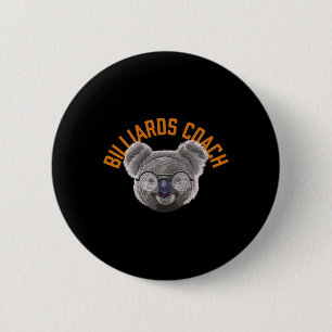 Koalified Billiards Coach Pool Player Funny Billia Button