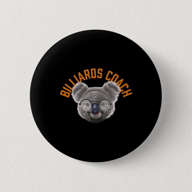 Koalified Billiards Coach Pool Player Funny Billia Button (Vorderseite)