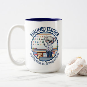 Koalified Teacher Niedlich Koala Themenlehrer Gesc Zweifarbige Tasse