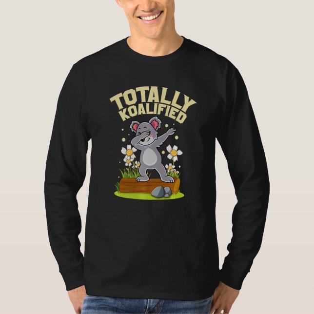 Koalifizierter Niedlicher Koala Dabbing Koala Kost T-Shirt (Vorderseite)