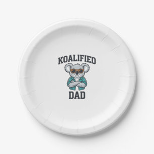 Koalifizierter Papa Süßer Koala-Vater-Shirt-Design Pappteller