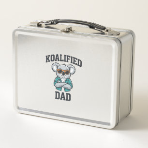Koalifizierter Papa Süßes Koala-Vater-Shirt-Design Metall Brotdose