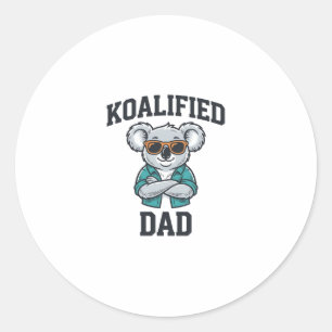 Koalifizierter Papa Süßes Koala-Vater-Shirt-Design Runder Aufkleber
