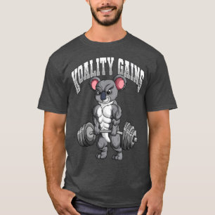 Koality Gains Fitness Gym Koala Bodybuilding T-Shirt