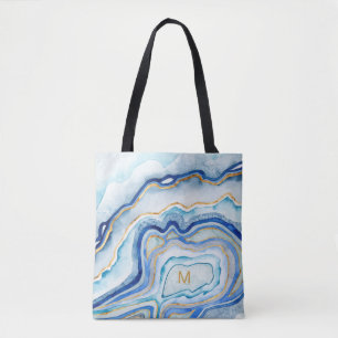 Kobalt-Achat II des Monogramm- Tasche