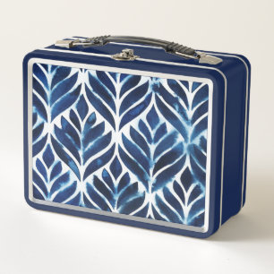 Kobalt-Aquarell deckt IV mit Ziegeln Metall Lunch Box