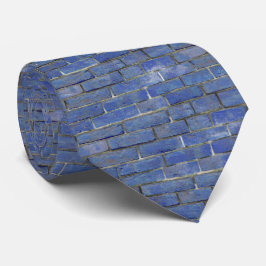 Kobalt-Blau-Backsteinmauer-Muster Krawatte