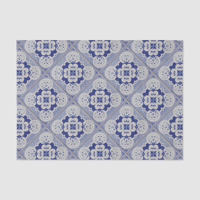 Kobalt-Blau-Keramik-Fliese Seidenpapier (Vorderseite)