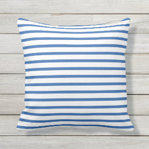 Kobalt-Blau-Sommer Stripes Kissen im Freien