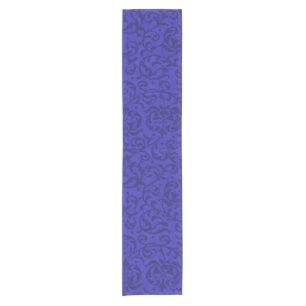 Kobalt-Blau Tudor Garten-Blumendamast Kurzer Tischläufer