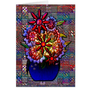 Kobalt-Blau-Vase mit Blumen