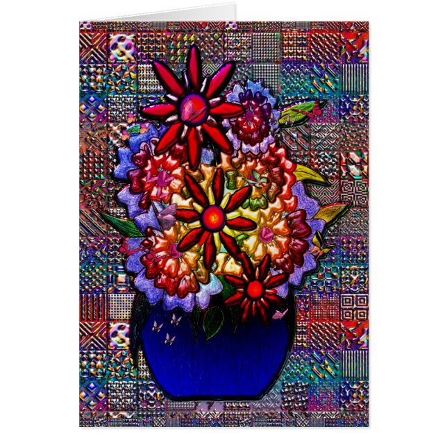 Kobalt-Blau-Vase mit Blumen (Vorne)