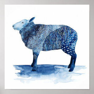 Kobalt-Blau-Vieh - Schafe Poster