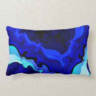 Kobalt-Blau-Wellen-Strudel-Kissen-Entwurf Lendenkissen