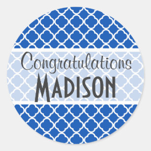 Kobalt-Blauquatrefolie Runder Aufkleber