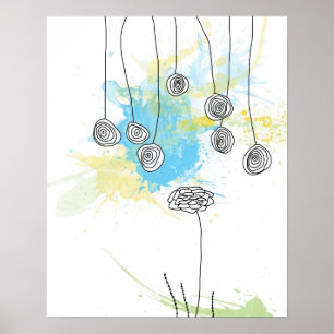 Kobalt Blumenc$spritzen-plakat Poster