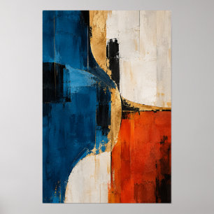 Kobalt-Ember Moderne Abstrakte Wandkunst Poster