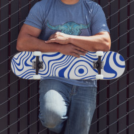 Kobalt-Hyperblau-Psychedelic-Wavy Skateboard