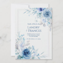 Kobalt Indigo Rose Romantischer Botanischer Rahmen