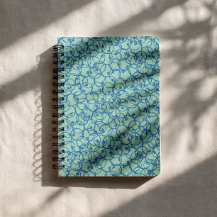 Kobalt Kritzelringe – minimales modernes Muster Notizblock