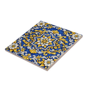 Kobalt-Rollenmedaillon-Fliese Fliese