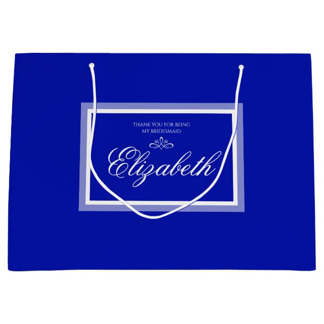 Kobaltblau, anpassbar, überhängend große geschenktüte (Vorderseite)