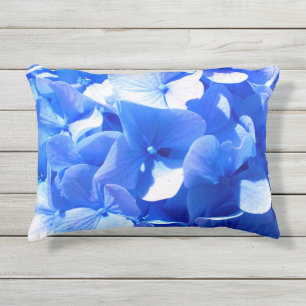 Kobaltblau Blütenblütenelegante Hydrangeas Kissen Für Draußen