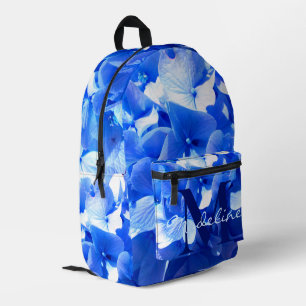 Kobaltblau-blütenfarbene elegante blaue Kalligrafi Bedruckter Rucksack