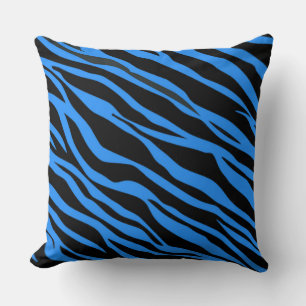 Kobaltblau gestreift im Zebra-Look Kissen