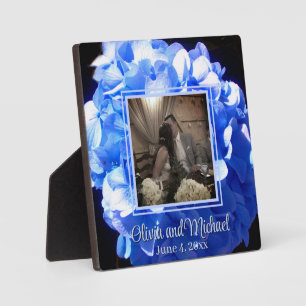 Kobaltblaue florale elegante blaue Hortensien Fotoplatte