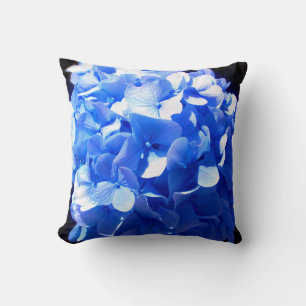 Kobaltblaue florale elegante blaue Hortensien Kissen