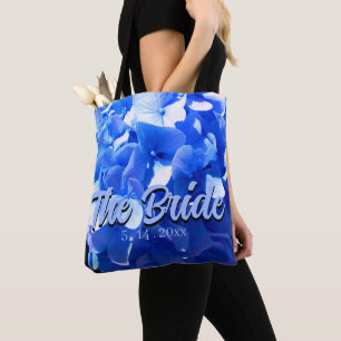 Kobaltblaue florale elegante blaue Hortensien Tasche