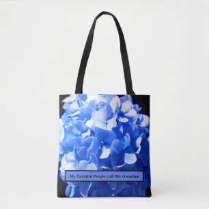 Kobaltblaue florale elegante Hortensien  Tasche