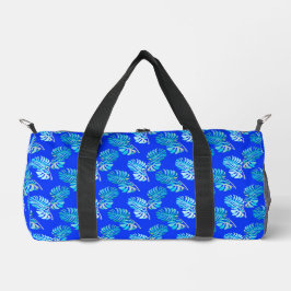 Kobaltblaue Monstera Brise Duffle Bag