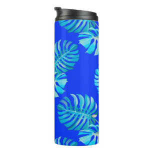 Kobaltblaue Monstera Brise Thermosbecher