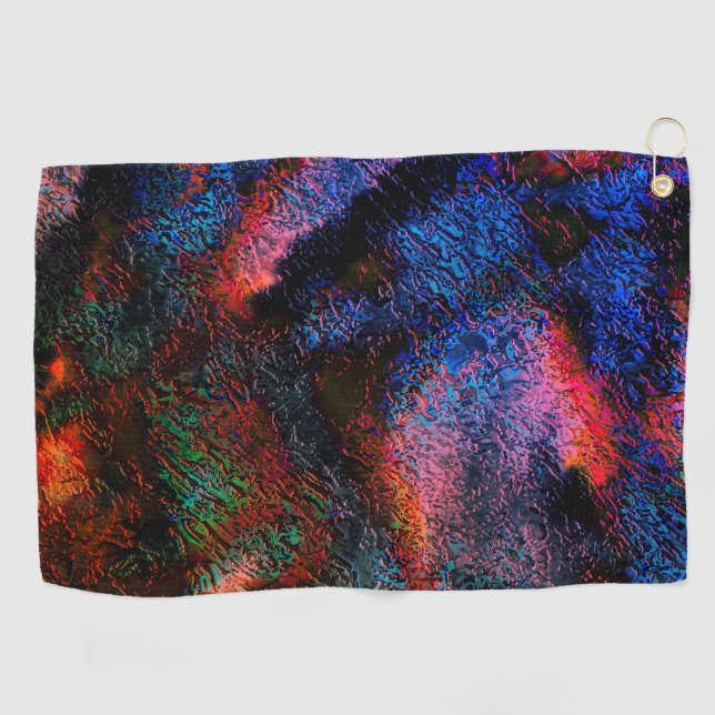 Kobaltblaue Splash mit farbenfroher, rot-heiße Tex Golfhandtuch (Horizontal)