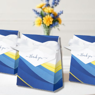 Kobaltblaue und gelbe Geschenkboxen für die Hochze Geschenkschachtel