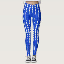 Kobaltblaue und weiße Leggings mit Punkten