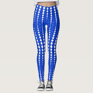 Kobaltblaue und weiße Leggings mit Punkten